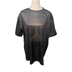 Women’s Grey Size XL Tree Of Life Celtic Tree Short Sleeved Shirt